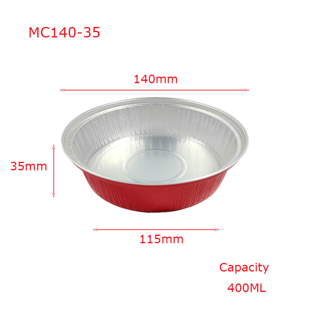 400ML Disposable Round Aluminum Foil Bowl, Food-Grade，MC140-35
